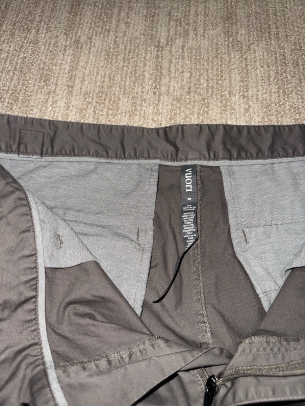 Vuori Men's 36x31 Gray Collins Chino Pants Stretch Straight Leg Lightweight - Picture 6 of 10